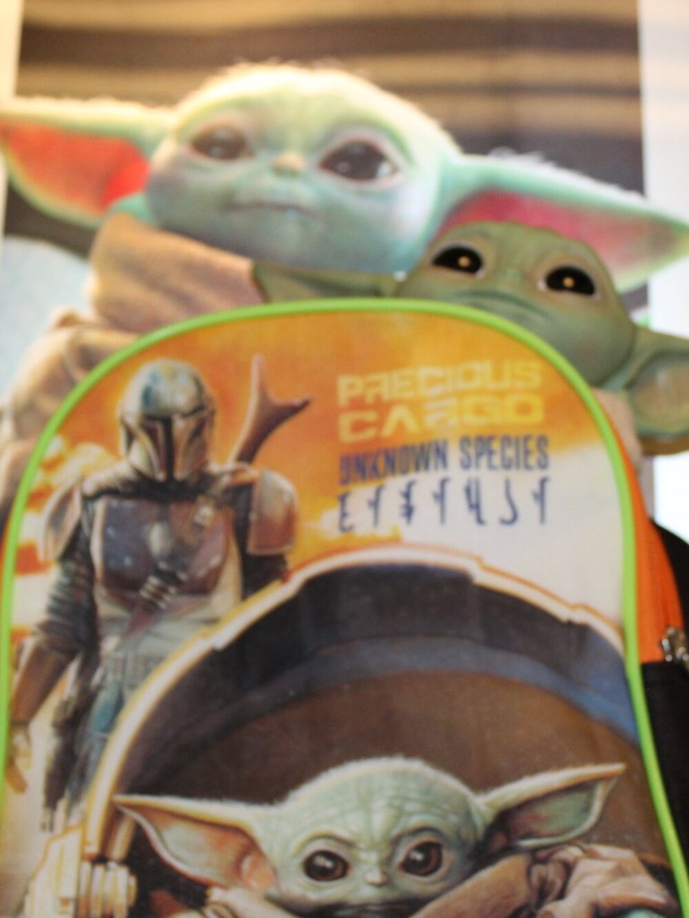 Baby Yoda Star Wars Mandalorian Doll 8", backpack and 3D picture
